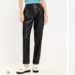 NWT, LOFT Faux Leather Tapered Pants, 6